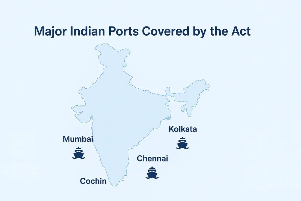major Indian ports covered by the Act