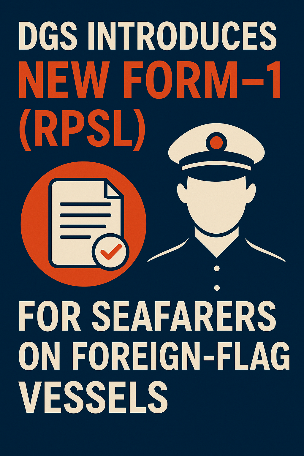 DGS Introduces New Form–1 (RPSL) for Seafarers on Foreign-Flag Vessels to ease the onboarding