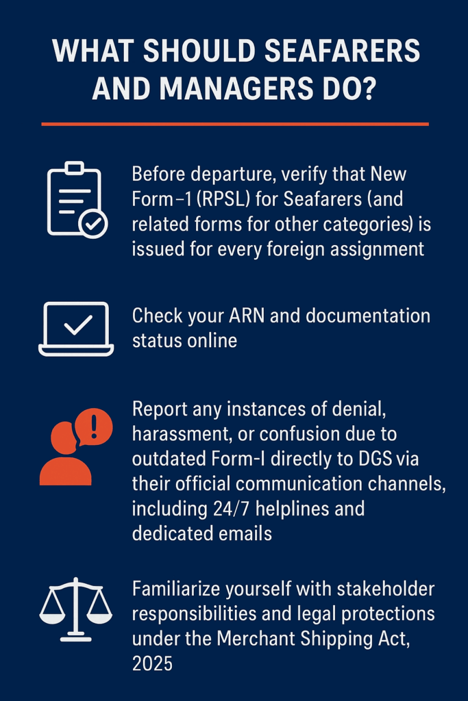 New Form–1 (RPSL) for Seafarers on Foreign-Flag Vessels new process