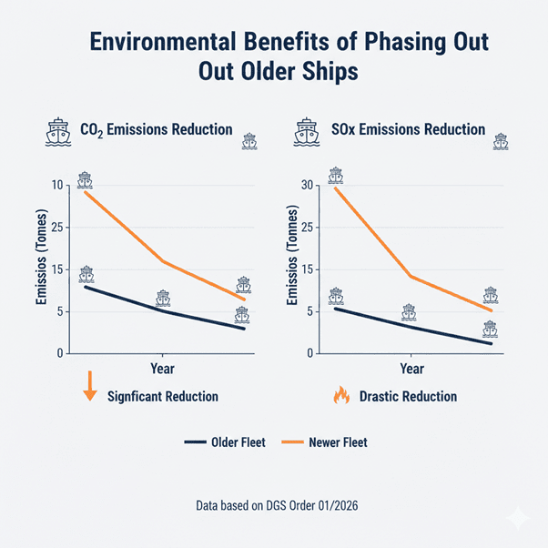 Environmental benefits of phasing out older ships
