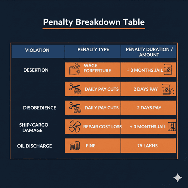 Penalty breakdown table
