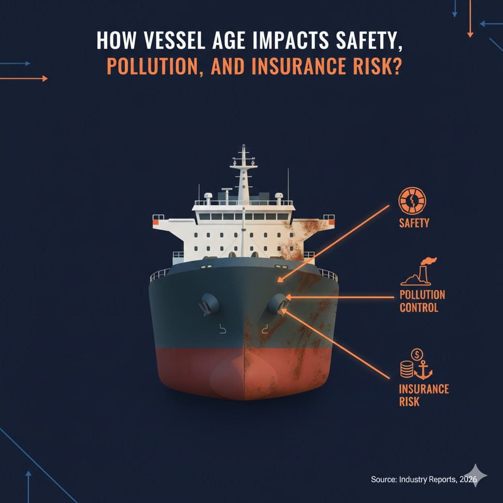 Vessel age impacts safety pollution insurance risk