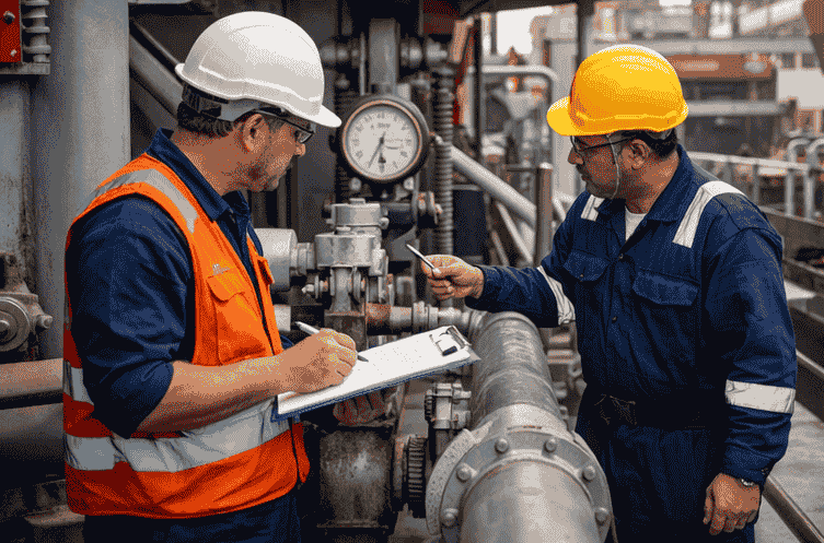 Foreign flag vessel undergoing safety inspection for DGS compliance in India