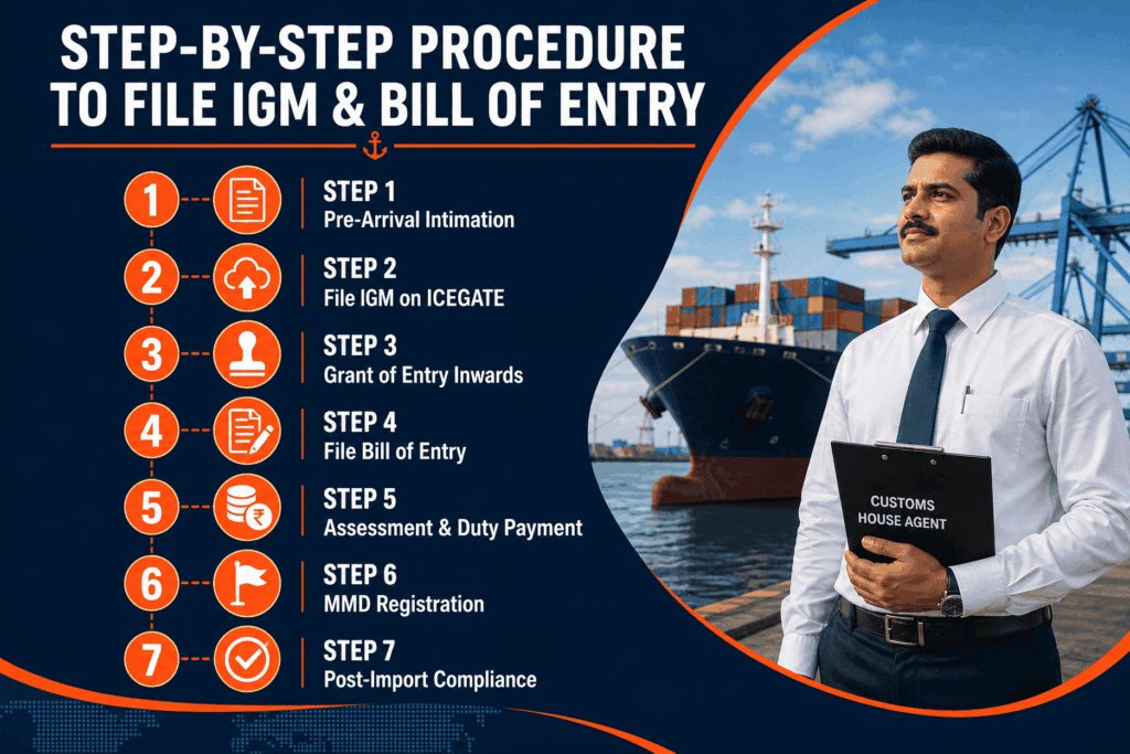 Step-by-step procedure to file IGM and Bill of Entry