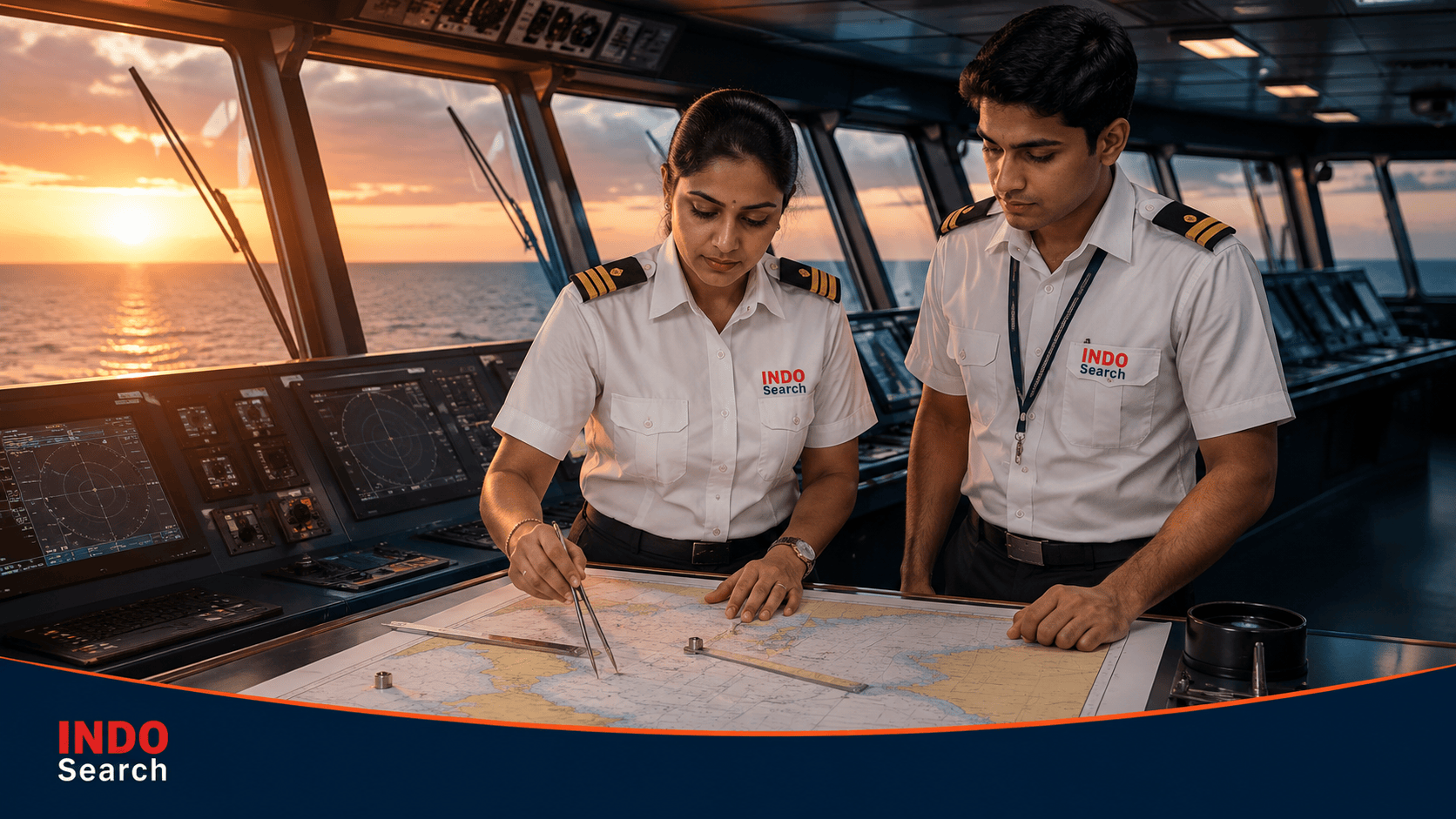 Indian deck rating training on ship bridge for Second Mate FG course