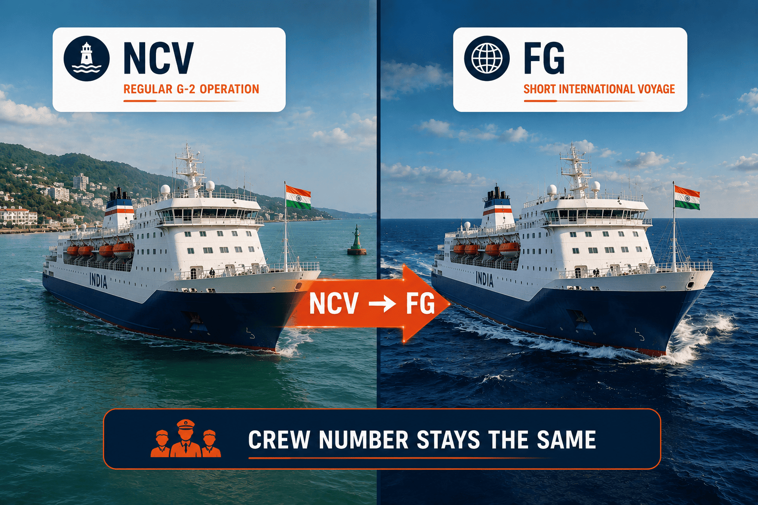Annexure G-2 showing NCV to FG certificate change for short international passenger vessel voyages