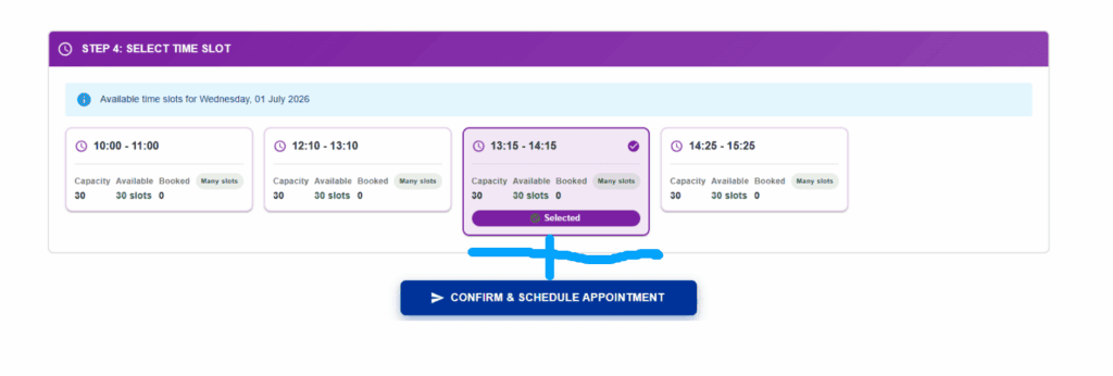 BSID Schedule Appointment Slot