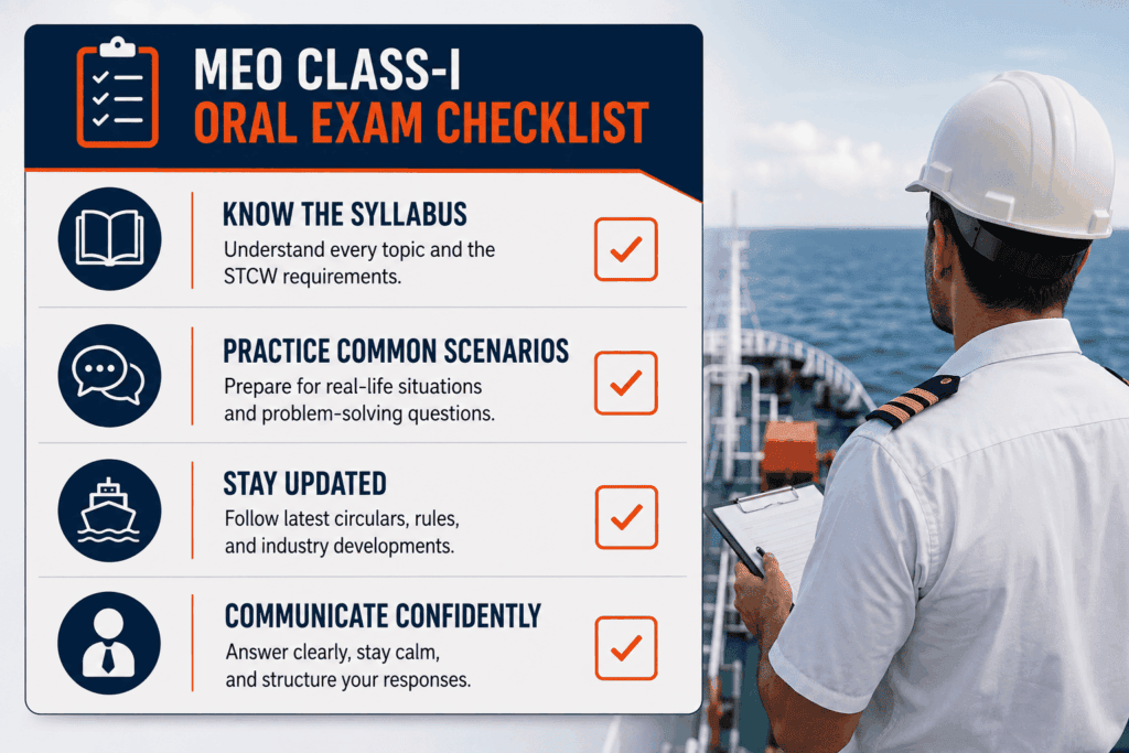Checklist for MEO Class-I oral exam preparation