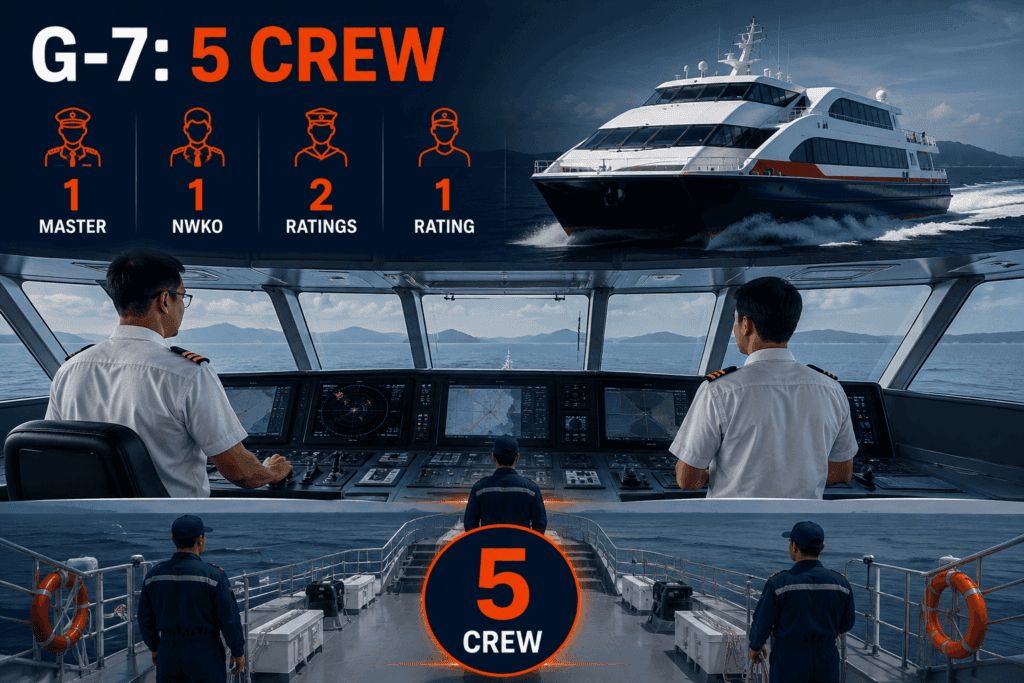 G-7 high-speed craft minimum safe manning structure showing five nautical crew