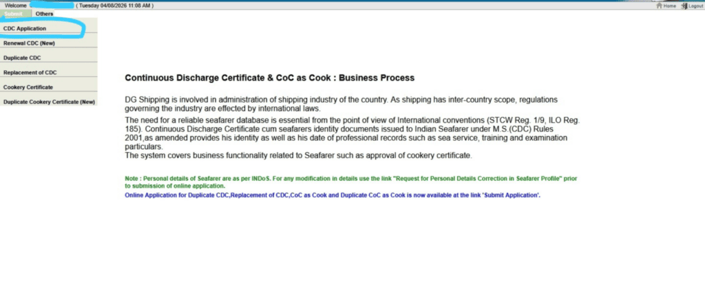 DGMS Website CDC Application