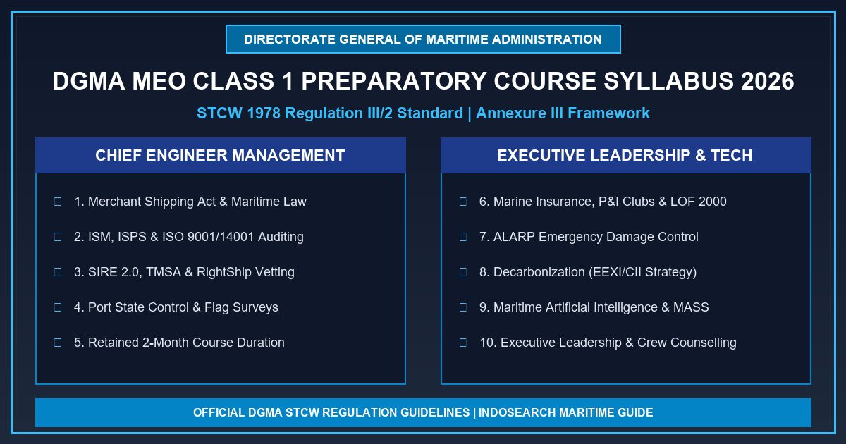 DGMA MEO Class 1 Preparatory Course Syllabus 2026 Infographic