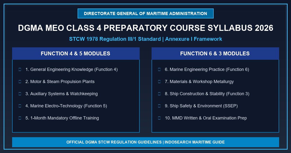 DGMA MEO Class 4 Preparatory Course Syllabus 2026 Infographic