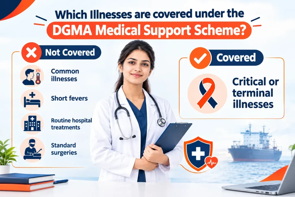 Illnesses covered under the DGMA Medical Support Scheme