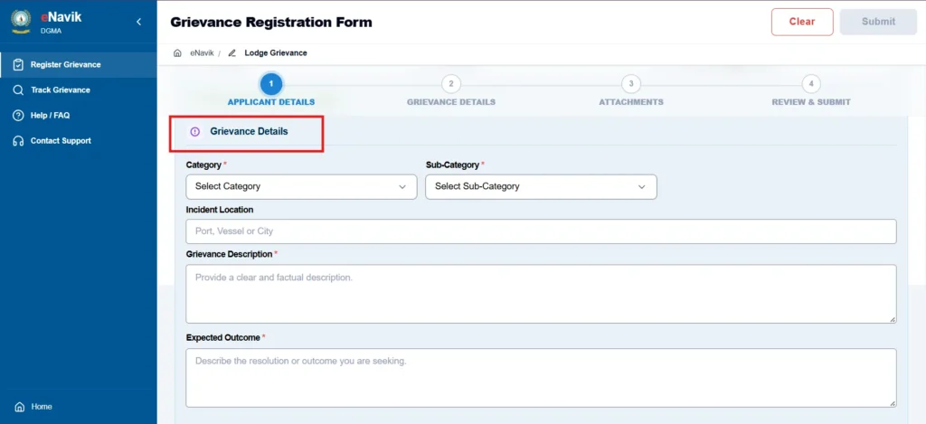 Grievance details