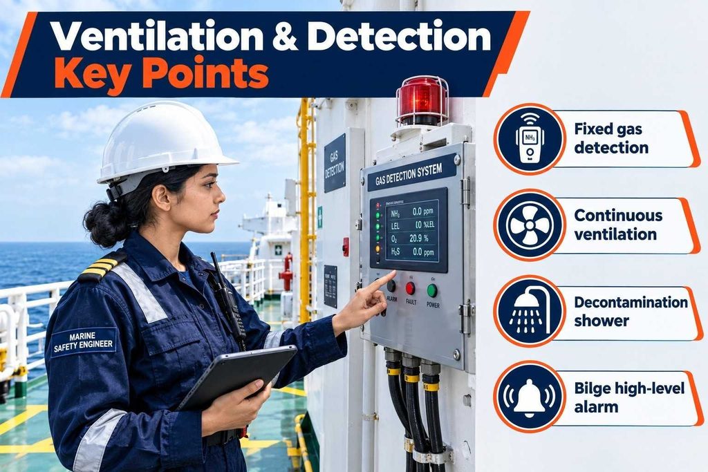 Ventilation and gas detection requirements for ammonia cargo as fuel 