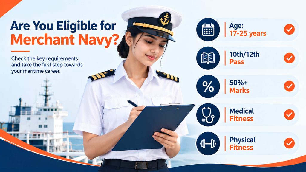 Merchant Navy eligibility criteria checklist — age, education and medical requirements